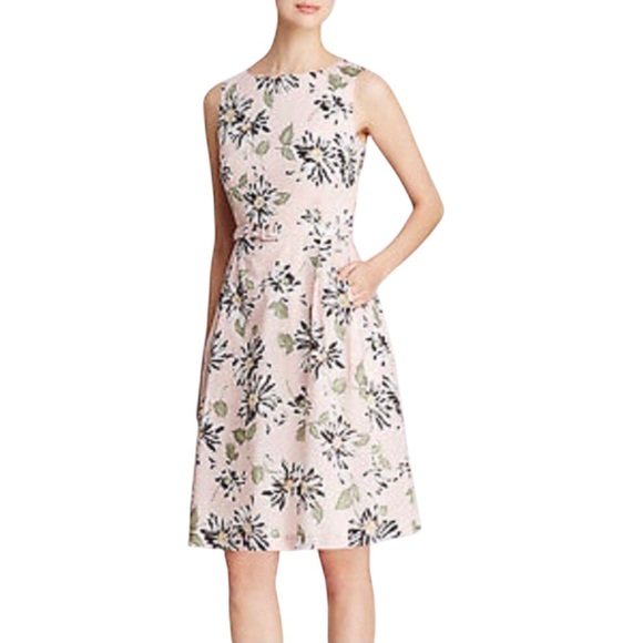 Anne Klein Light Pink Belted Sleeveless Daisy Floral Print Dress Size 14 - Picture 14 of 16